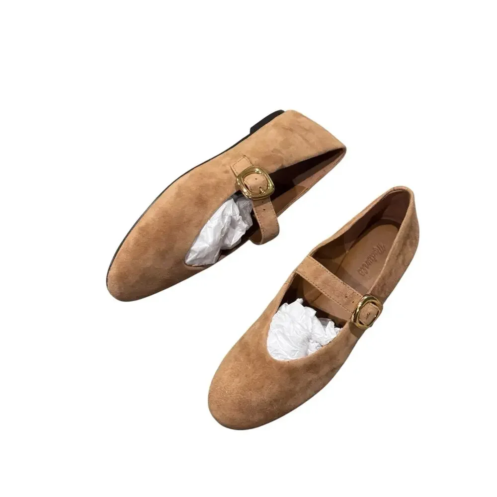 Madewell Women's The Remy Mary Jane Flat Shoes Comfort Dried Acorn Size 8 NWOB